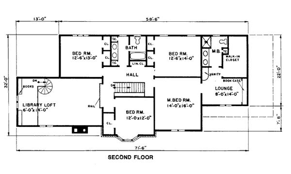 European Tudor Tuscan Level Two of Plan 43030