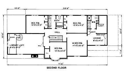 House Plan 43030 Second Level Plan