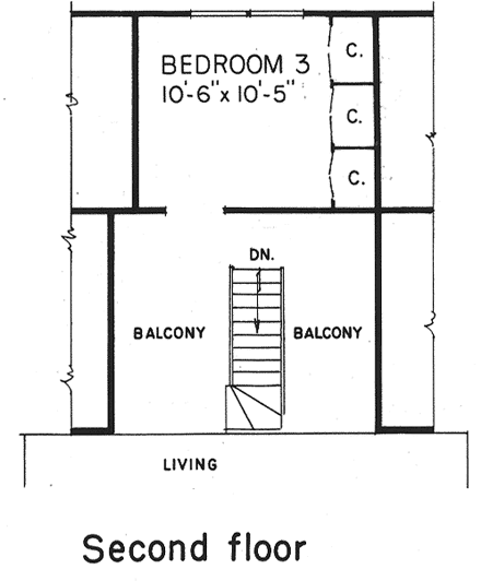 House Plan 43055 Second Level Plan