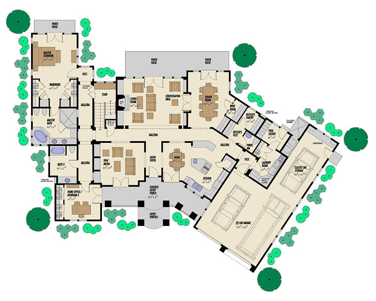 Bungalow Craftsman Ranch Level One of Plan 43100