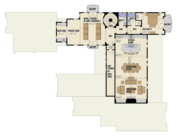 House Plan 43101 Second Level Plan