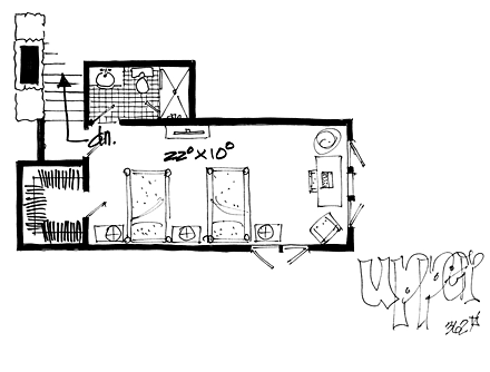 Cabin Craftsman Tudor Level Two of Plan 43201