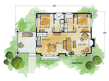 House Plan 43204 First Level Plan