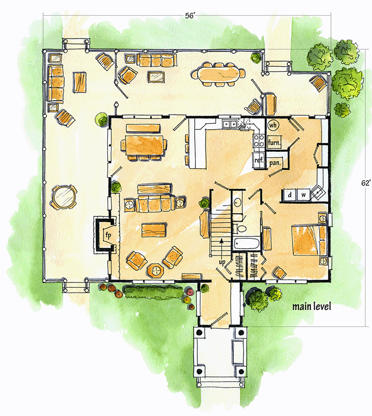 Cabin Cape Cod Country Level One of Plan 43206