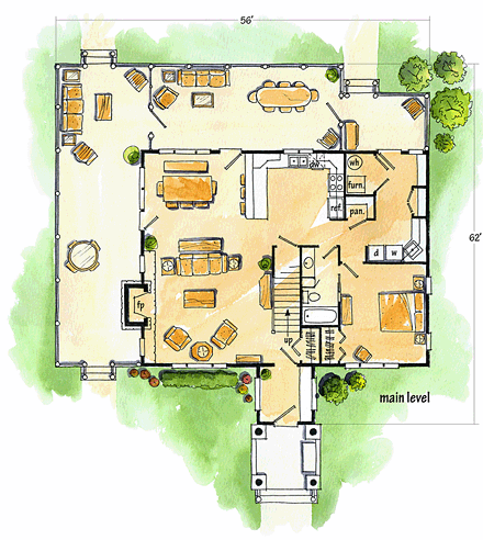 House Plan 43206 First Level Plan