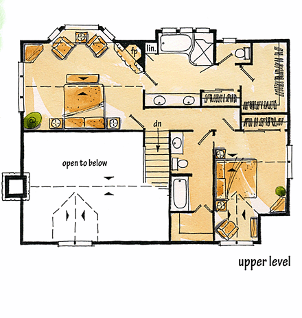 House Plan 43206 Second Level Plan