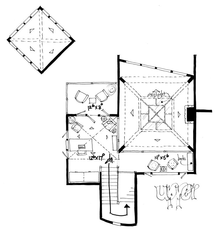 Contemporary Prairie Style Ranch Level Two of Plan 43208