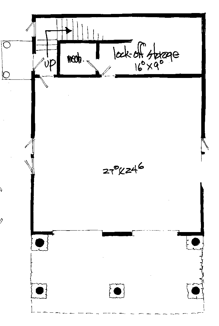 Cabin Log Level One of Plan 43209