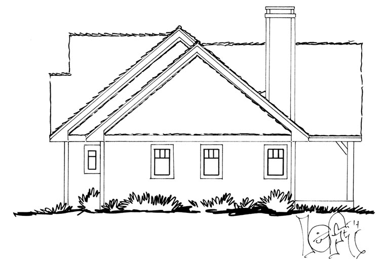 Craftsman, Ranch Plan with 1416 Sq. Ft., 3 Bedrooms, 2 Bathrooms Picture 2
