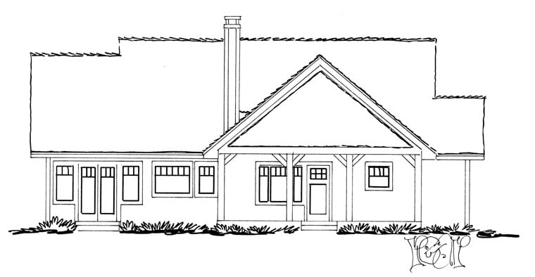 House Plan 43210 Rear Elevation