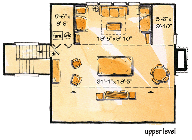 Cabin Country Log Level Two of Plan 43211