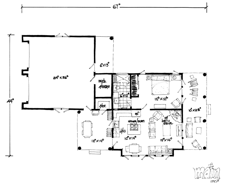 Country Ranch Level One of Plan 43215