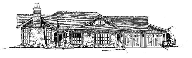 Country, Craftsman, Ranch Plan with 3050 Sq. Ft., 4 Bedrooms, 3 Bathrooms, 2 Car Garage Picture 6