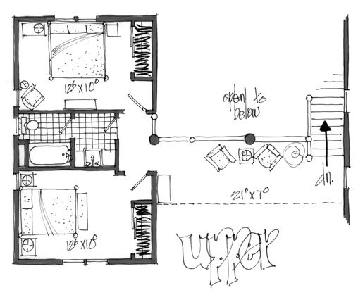 Cabin Log Level Two of Plan 43217