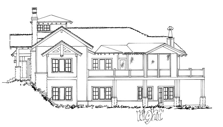 Craftsman, European, Tudor Plan with 3480 Sq. Ft., 3 Bedrooms, 4 Bathrooms, 2 Car Garage Picture 2