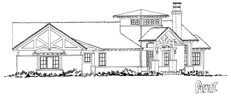 Craftsman, European, Tudor Plan with 3480 Sq. Ft., 3 Bedrooms, 4 Bathrooms, 2 Car Garage Picture 4