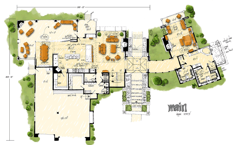 Contemporary Modern Level One of Plan 43226