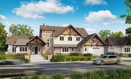 Country Craftsman Southern Elevation of Plan 43228