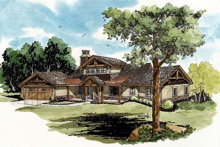 Cottage Country Craftsman Elevation of Plan 43238