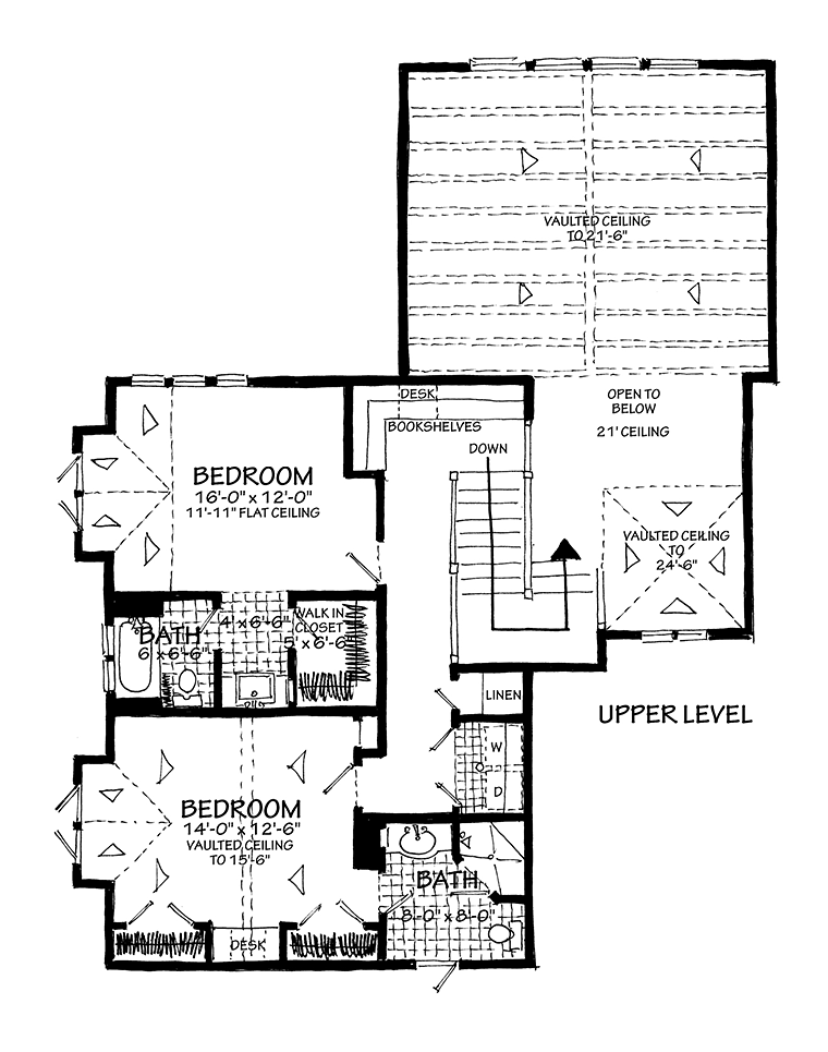 Country Farmhouse Traditional Level Two of Plan 43243