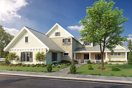 Country Farmhouse Traditional Elevation of Plan 43243