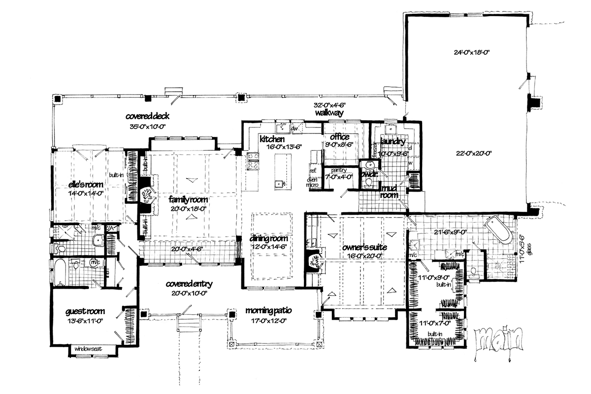 Country Farmhouse Level One of Plan 43251