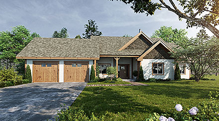 Country Farmhouse Ranch Traditional Elevation of Plan 43255