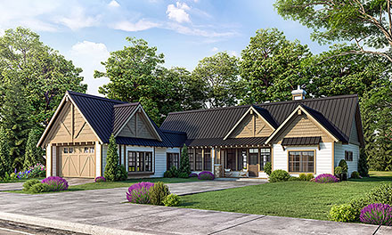 Bungalow Country Craftsman Traditional Elevation of Plan 43257