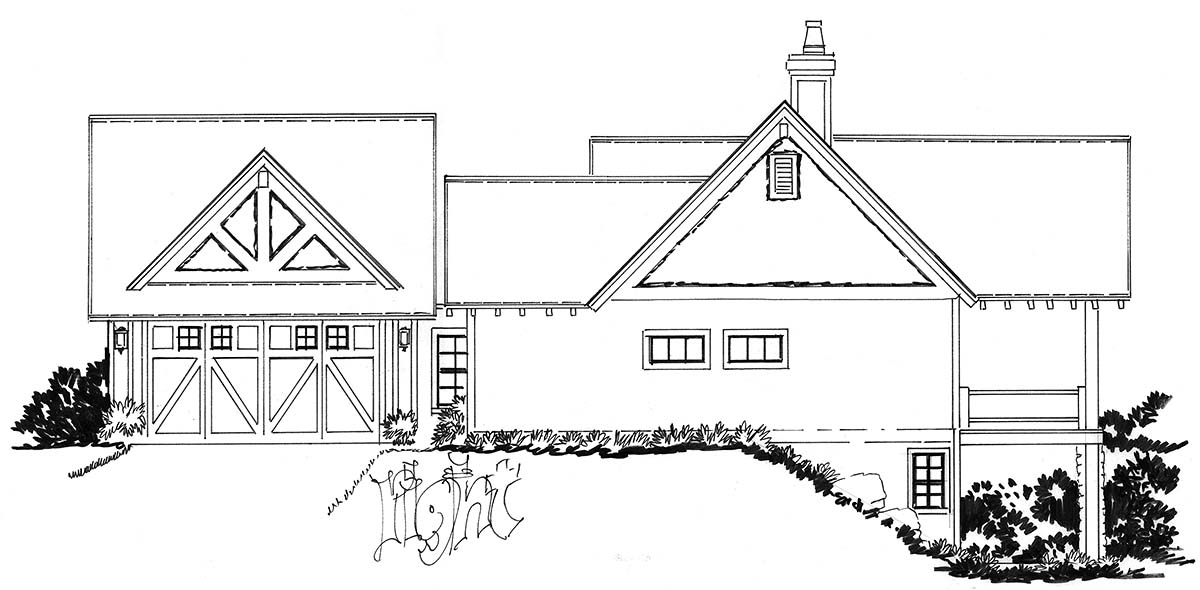 Bungalow, Country, Craftsman, Traditional Plan with 1892 Sq. Ft., 3 Bedrooms, 4 Bathrooms, 2 Car Garage Picture 2