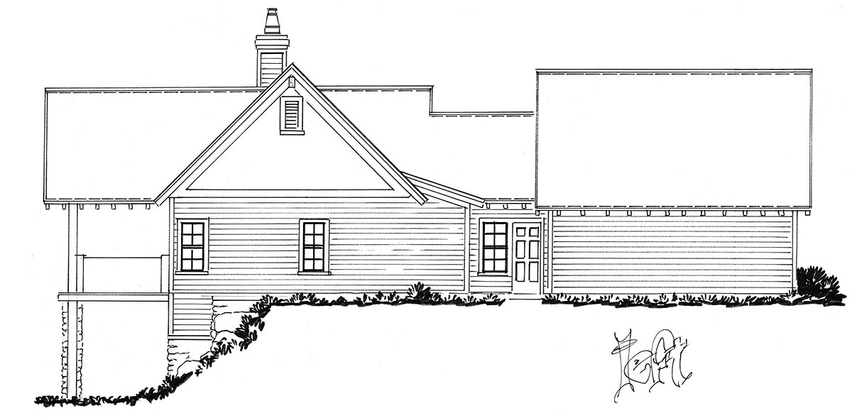 Bungalow, Country, Craftsman, Traditional Plan with 1892 Sq. Ft., 3 Bedrooms, 4 Bathrooms, 2 Car Garage Picture 3