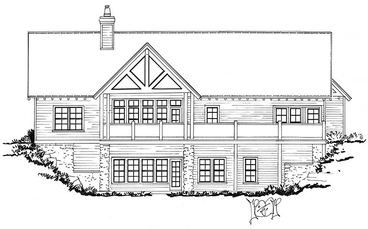 Bungalow, Country, Craftsman, Traditional Plan with 1892 Sq. Ft., 3 Bedrooms, 4 Bathrooms, 2 Car Garage Picture 6