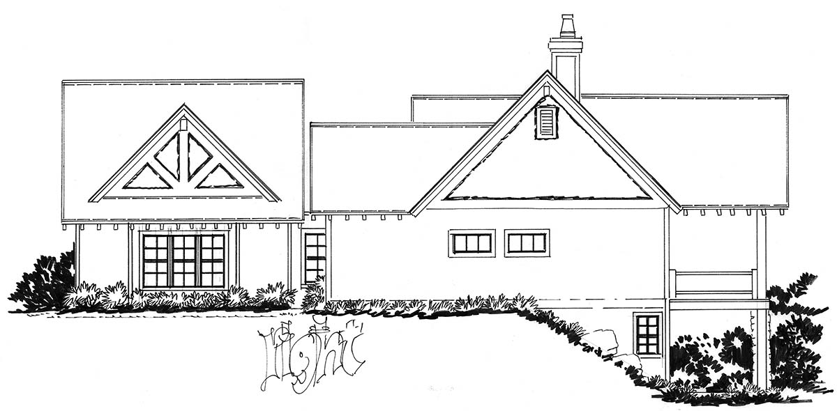 Bungalow, Country, Craftsman, Traditional Plan with 1892 Sq. Ft., 3 Bedrooms, 4 Bathrooms, 2 Car Garage Picture 2