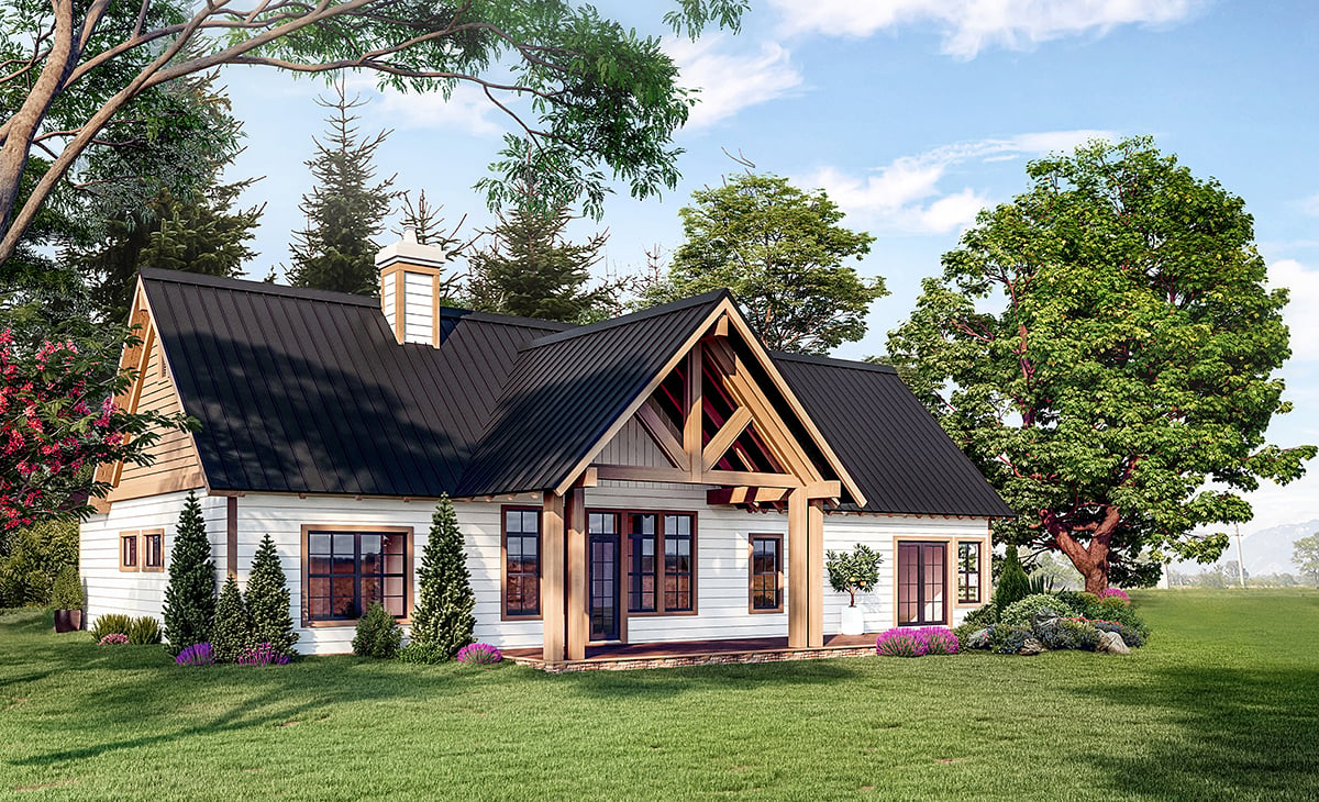 Bungalow Country Craftsman Traditional Rear Elevation of Plan 43259