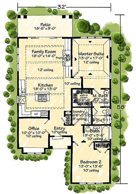 House Plan 43263 First Level Plan