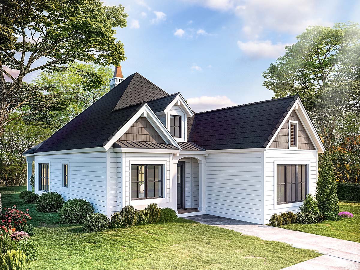 Bungalow, Cottage, New American Style, Traditional Plan with 1371 Sq. Ft., 2 Bedrooms, 2 Bathrooms Elevation