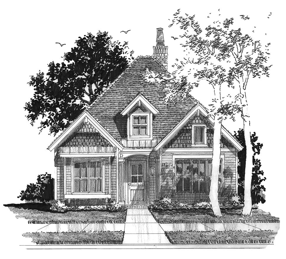 Bungalow, Cottage, New American Style, Traditional Plan with 1371 Sq. Ft., 2 Bedrooms, 2 Bathrooms Picture 4