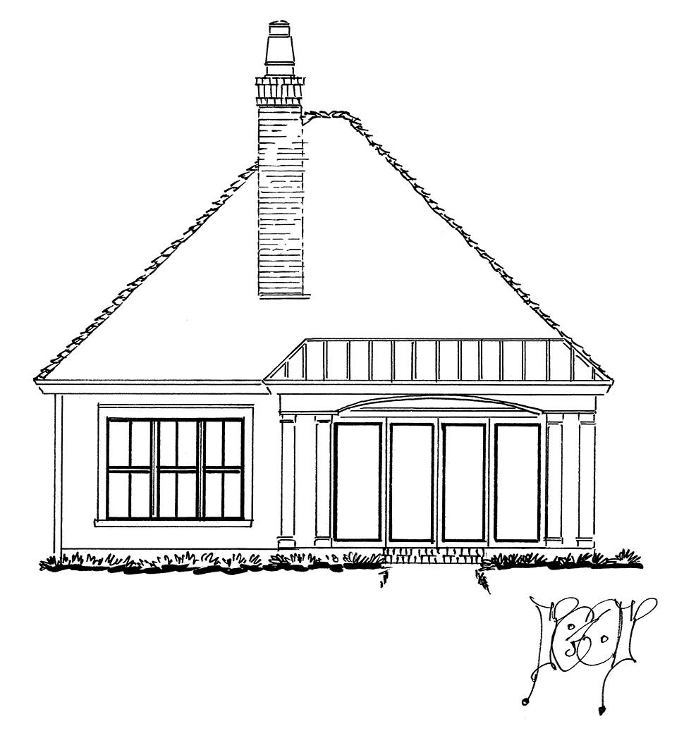 Bungalow, Cottage, New American Style, Traditional Plan with 1371 Sq. Ft., 2 Bedrooms, 2 Bathrooms Picture 5