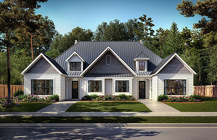 Multi-Family Plan 43264 Elevation