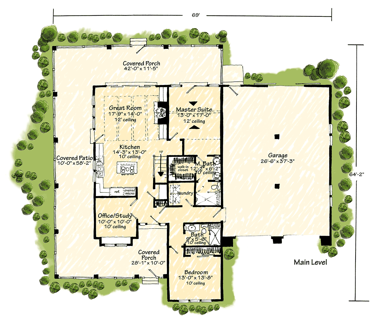 Barndominium Farmhouse Traditional Level One of Plan 43268