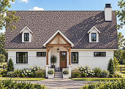 Cabin Contemporary Cottage Country Craftsman Farmhouse Traditional Elevation of Plan 43271