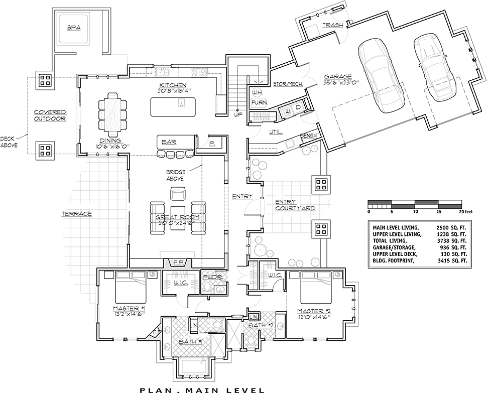 Craftsman Modern Prairie Style Tuscan Level One of Plan 43307