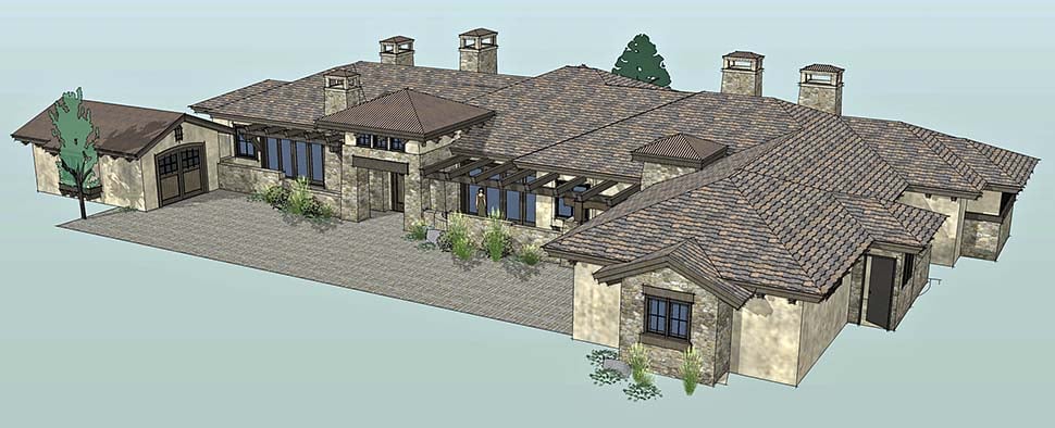 Tuscan Plan with 3574 Sq. Ft., 3 Bedrooms, 4 Bathrooms, 3 Car Garage Picture 2