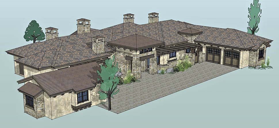 Tuscan Plan with 3574 Sq. Ft., 3 Bedrooms, 4 Bathrooms, 3 Car Garage Picture 4