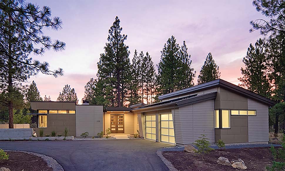 Contemporary, Modern Plan with 2331 Sq. Ft., 2 Bedrooms, 2 Bathrooms, 2 Car Garage Elevation