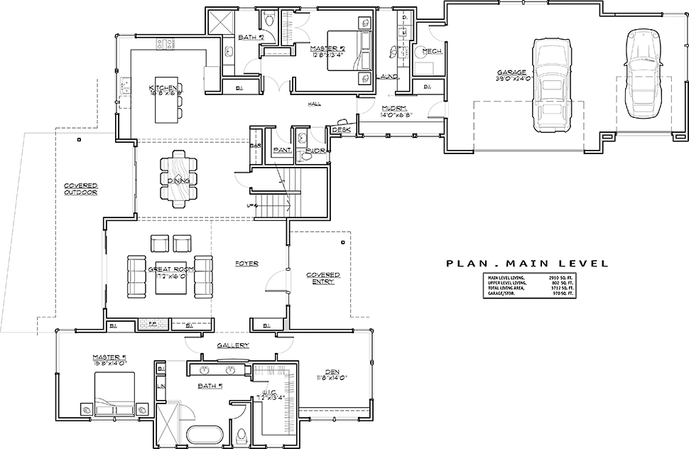 Contemporary Modern Level One of Plan 43311