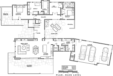 House Plan 43318 First Level Plan