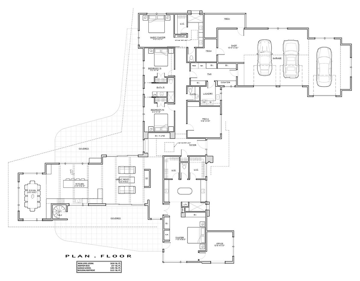 Contemporary Modern Level One of Plan 43333