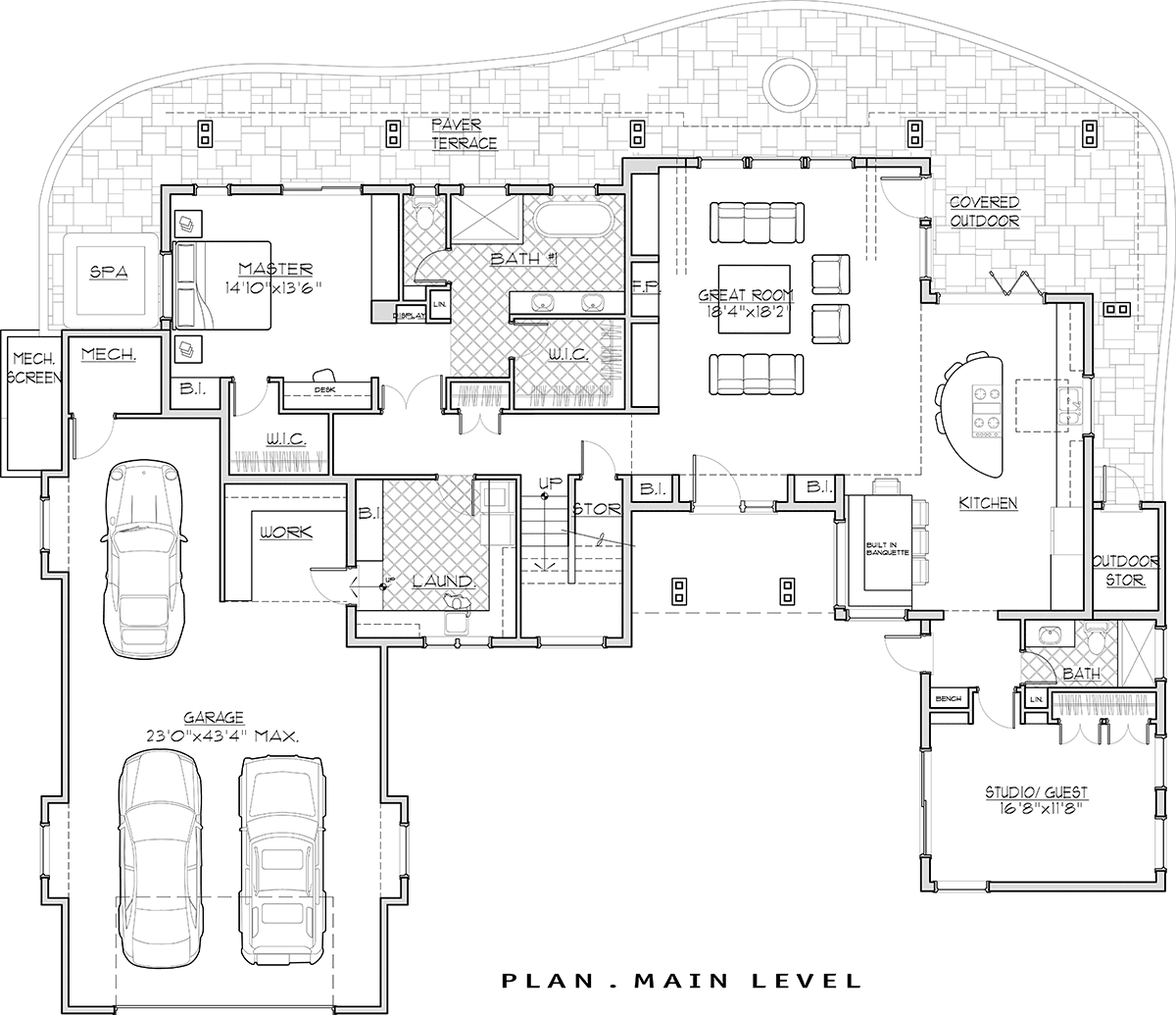 Contemporary Modern Level One of Plan 43335