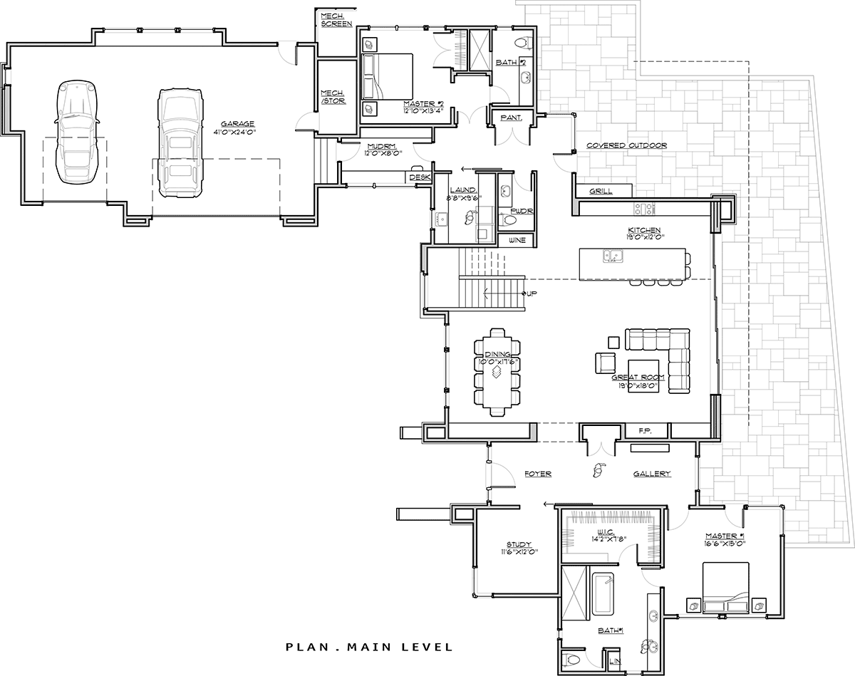 House Plan 43337 Level One