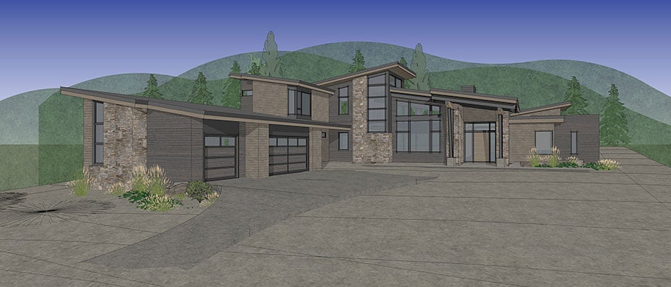 Contemporary Plan with 4356 Sq. Ft., 4 Bedrooms, 5 Bathrooms, 3 Car Garage Picture 40